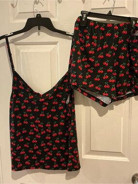 Jordan Black Cherry Print Cami & Shorts Sleep Set
